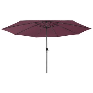 vidaXL Sonnenschirm mit LED-Beleuchtung 400 cm Bordeaux