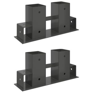 Hilfsmittel f&uuml;r Holzstapel 2 pcs Anthrazit 34 x 10 x 15 cm Stahl