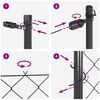 vidaXL Zaunpfosten Grau 10 x 0,8 m (40 x 40 mm Gitter) Stahl und PVC