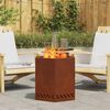 vidaXL Rauchfreier Feuerkorb Braun 48 x 48 x 51 cm Wetterfeststahl
