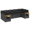 vidaXL 7-tlg. Garten-Sofagarnitur mit Kissen Schwarz Poly Rattan