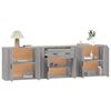 vidaXL Sideboards 3 Stk. Grau Sonoma Holzwerkstoff