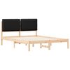 vidaXL Bettgestell mit gepolstertem Kopfteil Schwarz 140 x 190 cm