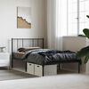 vidaXL Bettgestell mit Kopfteil Metall Schwarz 90x190 cm