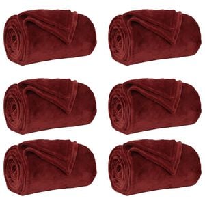 vidaXL Wohndecken 6 stk. Bordeauxrot 130 x 150 cm 3.04 kg Fleece