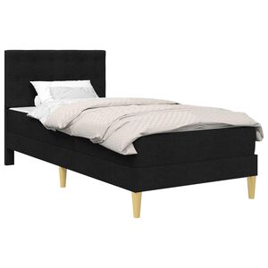 vidaXL Bettgestell mit Matratze Schwarz 90 x 190 cm Stoff