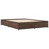 vidaXL Bettgestell Braun Eichen-Optik 120x190 cm Holzwerkstoff Metall