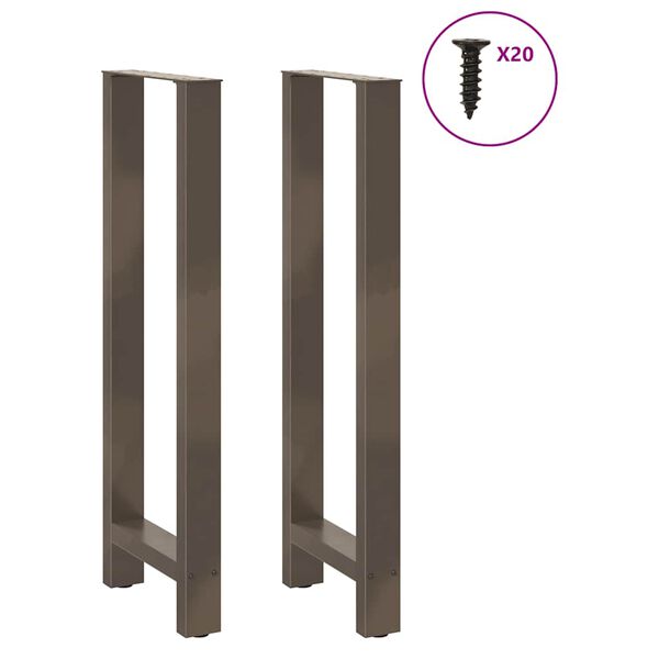 vidaXL Bartischbeine Naturstahl 2 Stk. 40x(110-111) cm Stahl