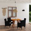 vidaXL 5-tlg. Garten-Essgruppe Schwarz