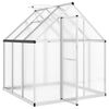 vidaXL Gew&auml;chshaus mit Fundamentrahmen Silbern 169x169x195 cm Alu