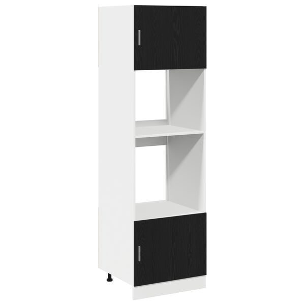 vidaXL H&auml;ngeschrank mit Regal Schwarz Eichen-Optik 60 x 57 x 207 cm