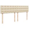vidaXL Boxspringbett mit Matratze Creme 200x200 cm Stoff