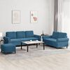 vidaXL 3-tlg. Sofagarnitur mit Kissen Blau Samt