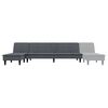 vidaXL Schlafsofa in L-Form Dunkelgrau 255x140x70 cm Samt