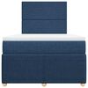 vidaXL Boxspringbett mit Matratze Blau 120x190 cm Stoff
