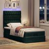 vidaXL Ottoman-Bett mit Matratzen & LEDs Dunkelgr&uuml;n 100x200 cm Samt