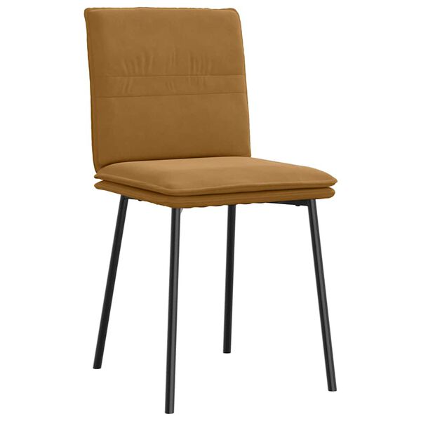 vidaXL Esszimmerst&uuml;hle 2 Stk. Braun Samt