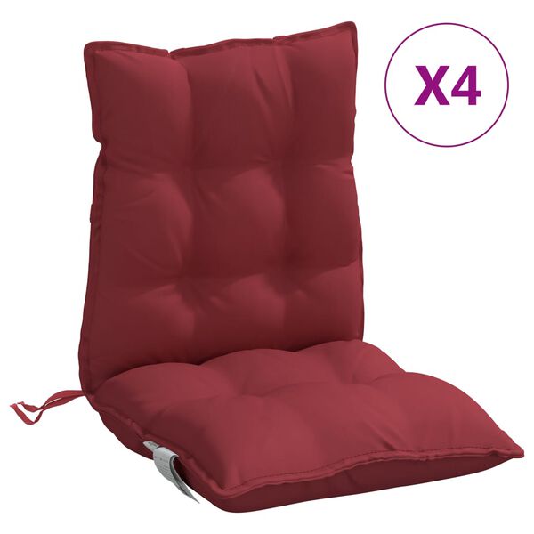 vidaXL Niedriglehner-Auflagen 4 Stk. Weinrot Oxford-Gewebe