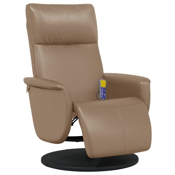 vidaXL Massagesessel mit Fu&szlig;teil Cappuccino-Braun Kunstleder