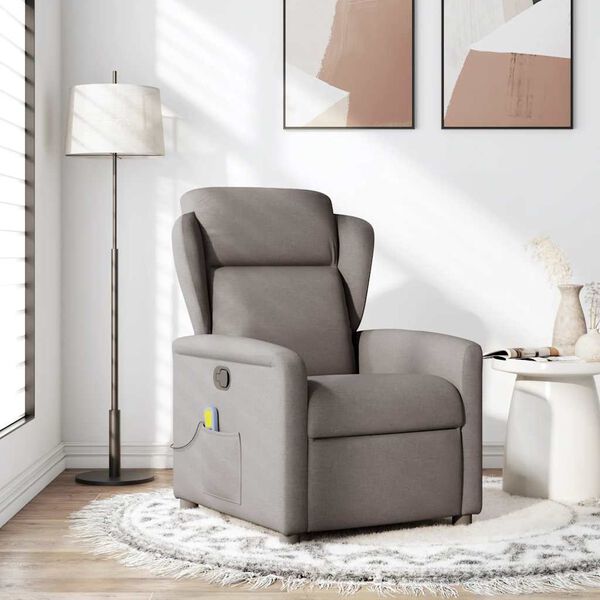 vidaXL Massagesessel Taupe Stoff