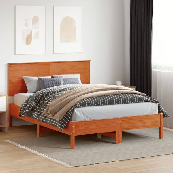 vidaXL Kopfteil Wachsbraun 160 cm Massivholz Kiefer
