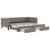 vidaXL Tagesbett Ausziehbar mit Schubladen Taupe 90x200 cm Stoff