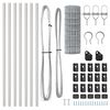 vidaXL Zaun mit Pfosten Silber 0,4 x 50 m Stahl und PVC