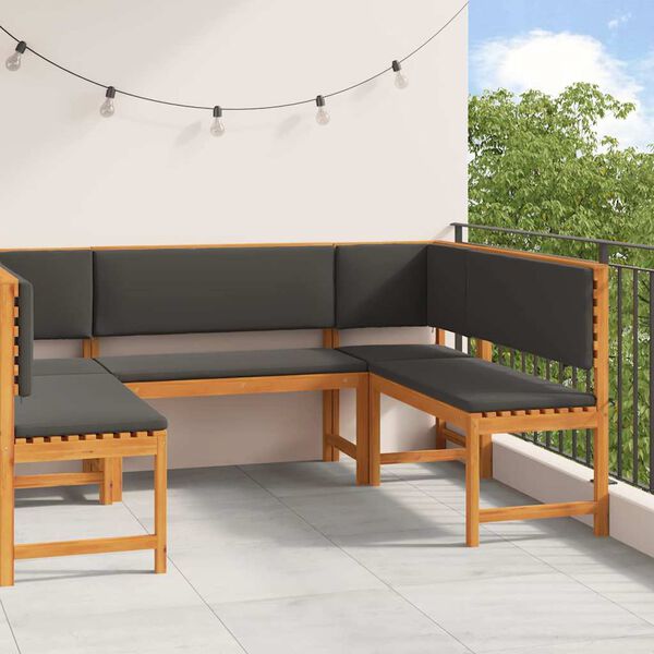 vidaXL Gartenbänke Set 5 pcs Braun Massivholz Akazie