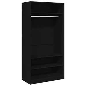 vidaXL Kleiderschrank Schwarz 100x50x200 cm Holzwerkstoff