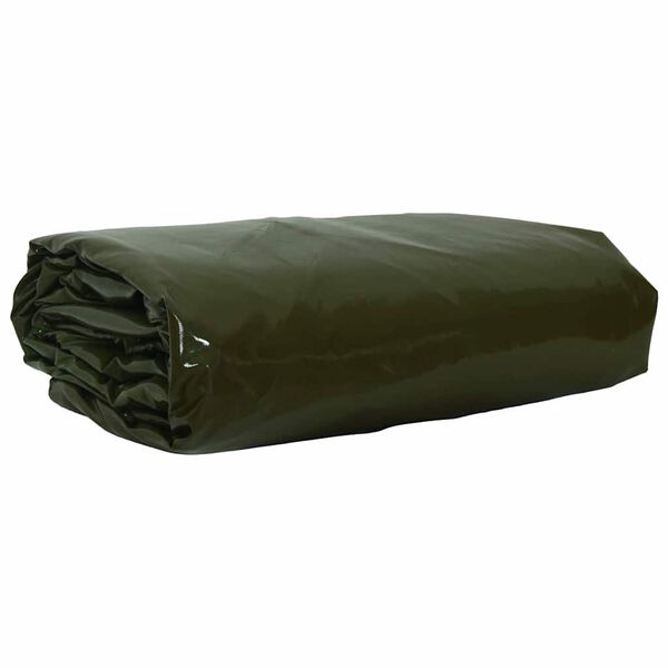 vidaXL Plane 650g / m&sup2; Olive Gr&uuml;n 5 x 5 m Canvas mit PVC-Beschichtung