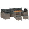 vidaXL Gartensofa-set 10 stk. Grau Poly-Rattan