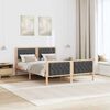 vidaXL Bettrahmen Dunkelgrau 150 x 200 cm Massives Kiefernholz