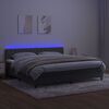 vidaXL Boxspringbett mit Matratze & LED Dunkelgrau 200x200 cm Samt