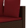 vidaXL 3-tlg. Garten-Sofagarnitur mit Kissen Braun Poly Rattan