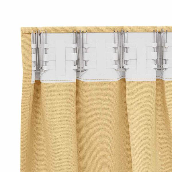vidaXL Verdunkelungs-Vorh&auml;nge mit Ringen 2 pcs Beige 225 x 140 cm