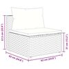 vidaXL 7-tlg. Garten-Sofagarnitur mit Kissen Schwarz Poly Rattan