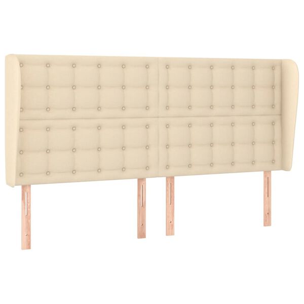 vidaXL Kopfteil mit Ohren Creme 163x23x118/128 cm Stoff