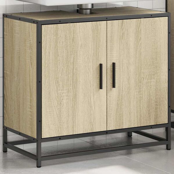 vidaXL Badezimmer-Waschbeckenschrank Sonoma-Eiche 65 x 33 x 60 cm Holzwerkstoff