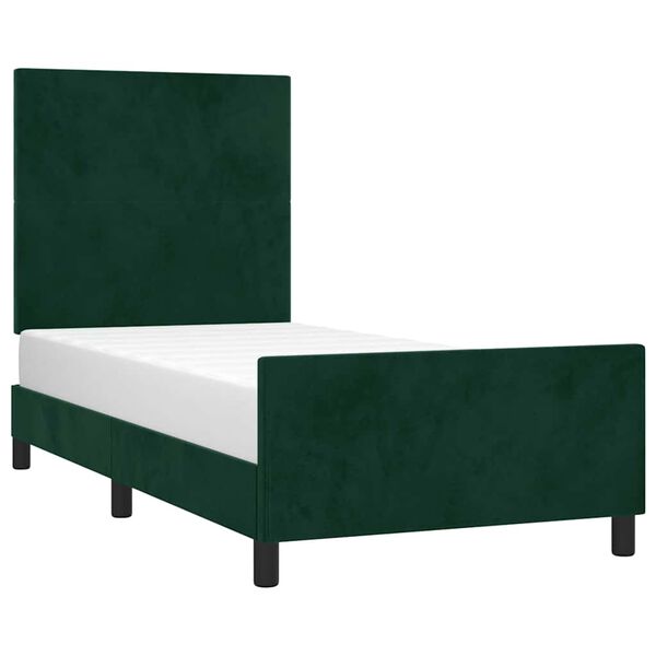 vidaXL Bettgestell ohne Matratze Dunkelgr&uuml;n 90x200 cm Samt