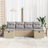 vidaXL Sofa Set mit Kissen 5 pcs Poly-Rattan