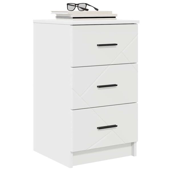 vidaXL Nachttisch mit Schubladen Wei&szlig; 38 x 38 x 66 cm Holzwerkstoff
