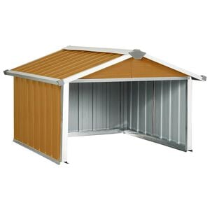 vidaXL Rasenm&auml;her Garage 92x97x63 cm Verzinkter Stahl Braun
