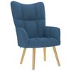 vidaXL Relaxsessel mit Hocker Blau Stoff