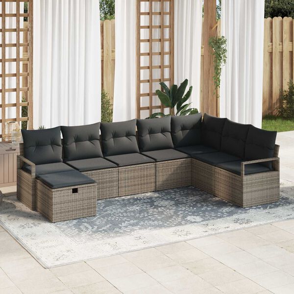vidaXL Sofa Set mit Kissen 5 pcs Poly-Rattan