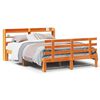 vidaXL Bettgestell mit Kopfteil ohne Matratze Wachsbraun 150x200 cm