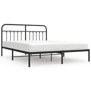 vidaXL Bettgestell mit Kopfteil Metall Schwarz 183x213 cm