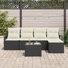 vidaXL Sofa Set mit Kissen 6 pcs Schwarz Poly Rattan