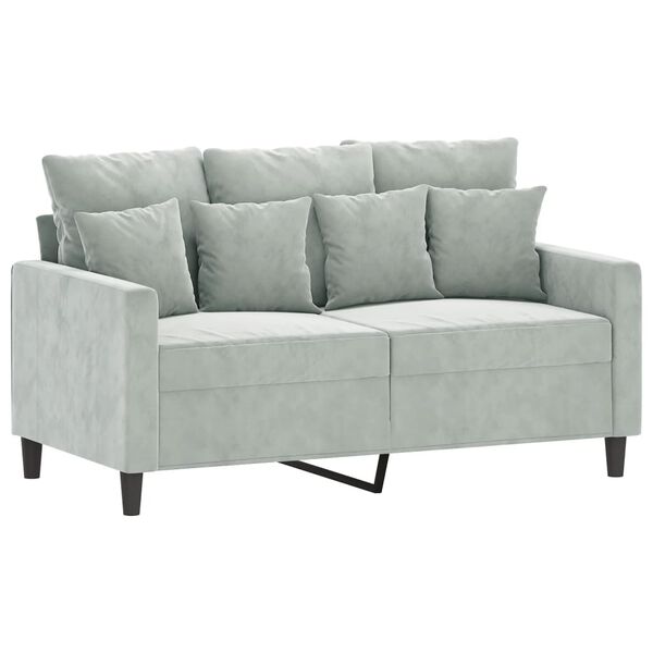vidaXL 2-Sitzer-Sofa Hellgrau 120 cm Samt