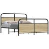 vidaXL Metallbett ohne Matratze Sonoma-Eiche 150x200 cm