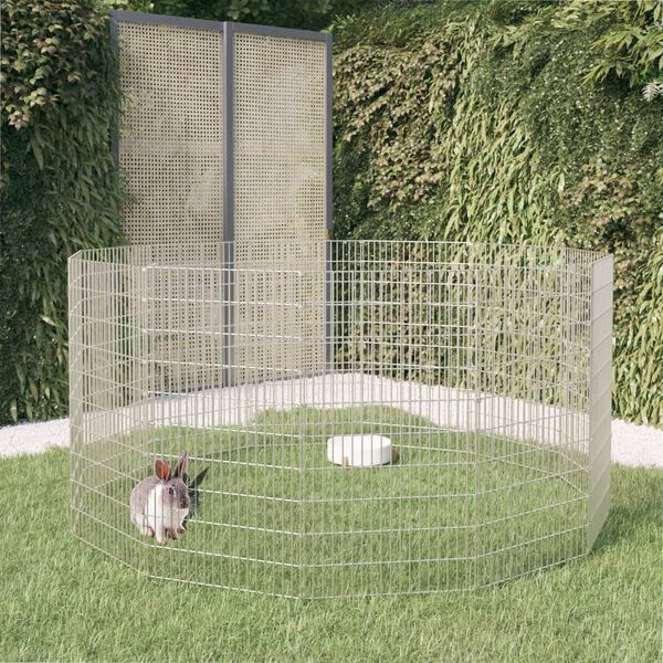 vidaXL Freilaufgehege für Tiere 12-teilig 54x100 cm Verzinktes Eisen